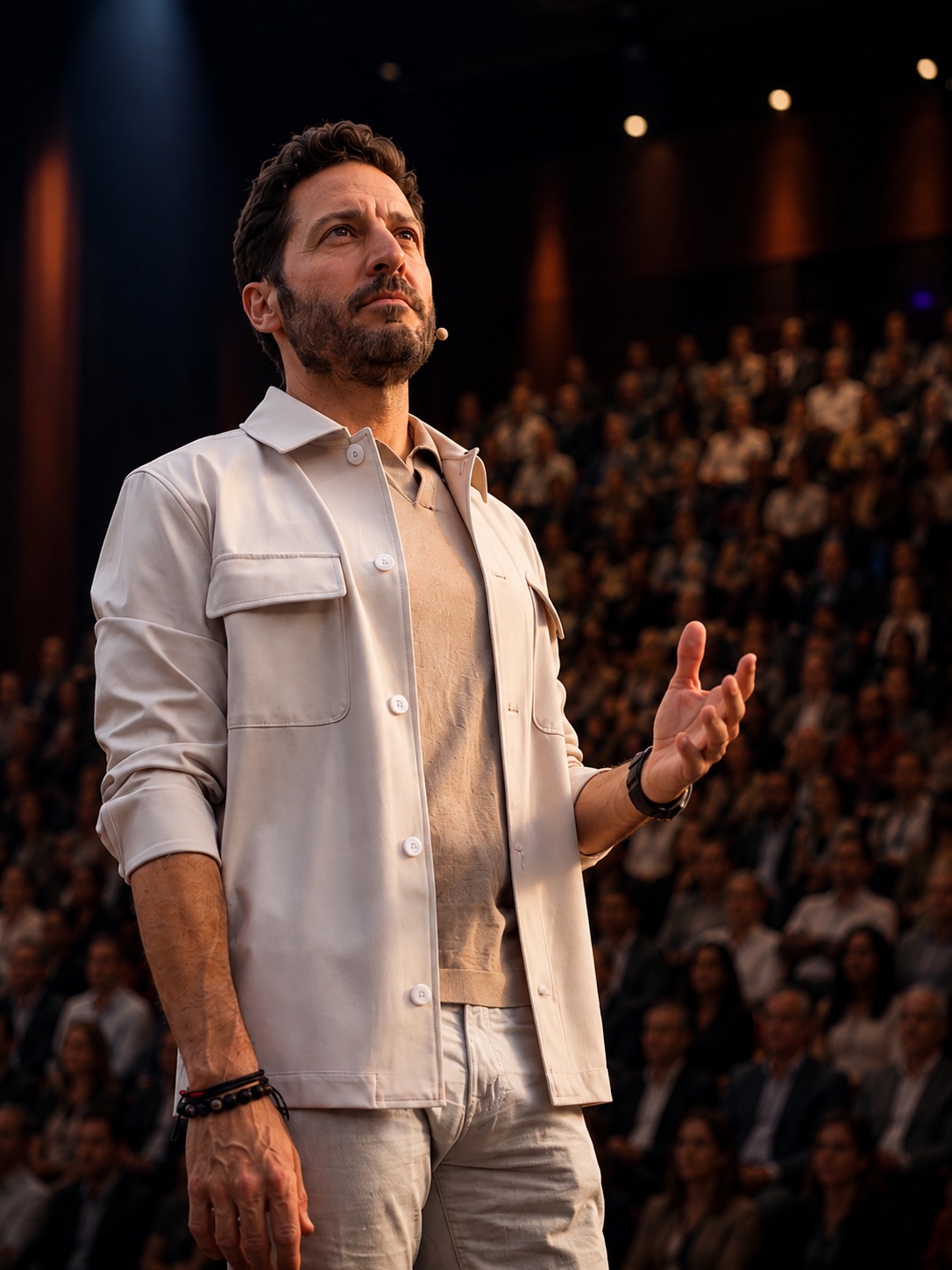 Peter Corbett, Still Rush executive coach, speaking onstage before an audience