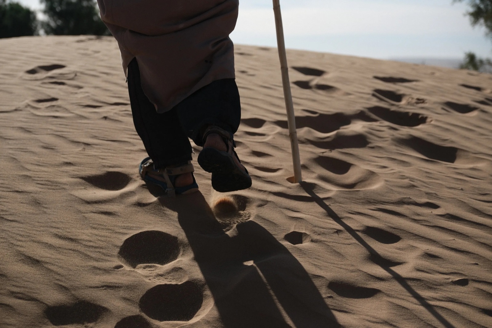 Walking meditation in the Sahara during the Zen Sand event