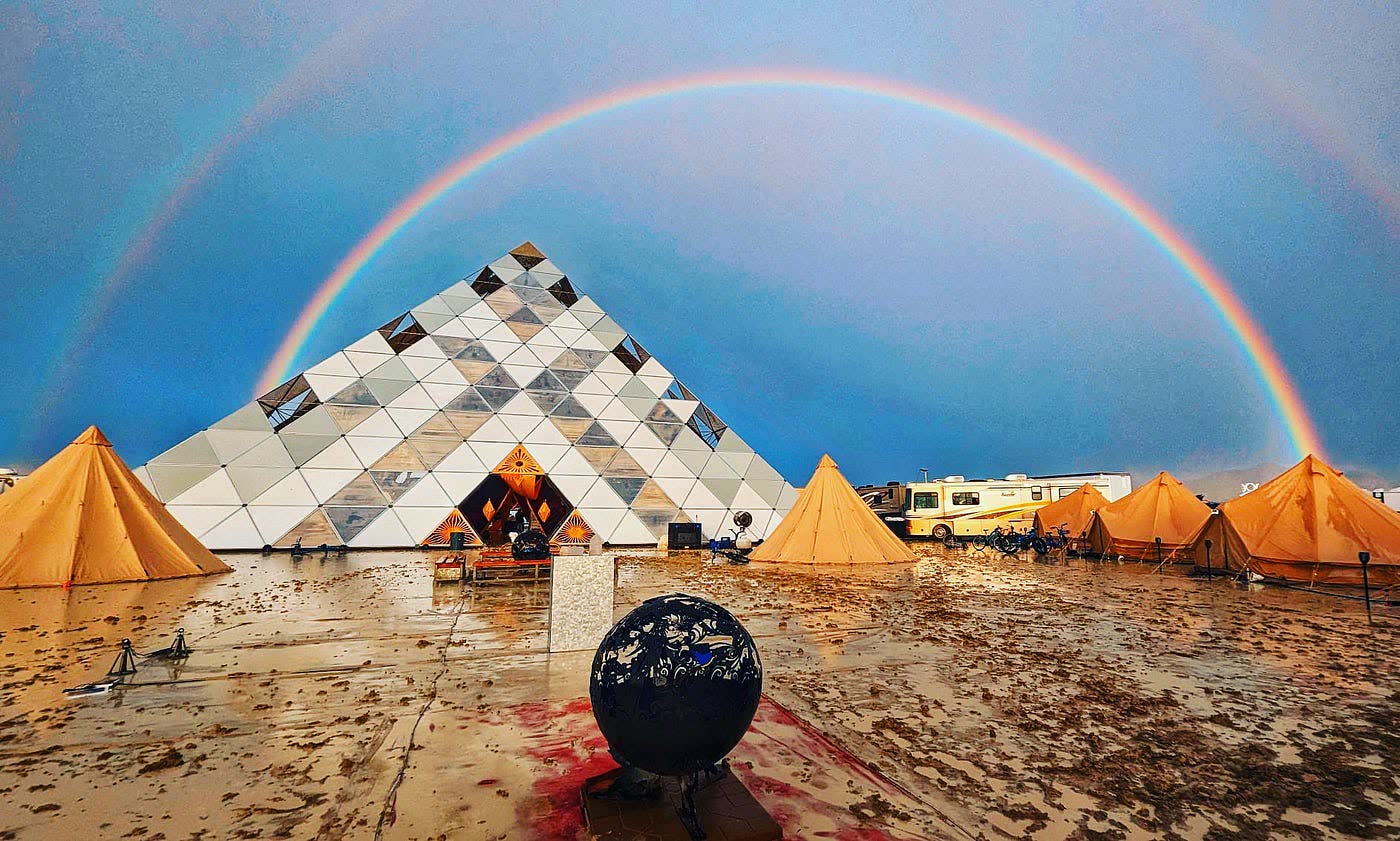 Burning Man camp after the rain